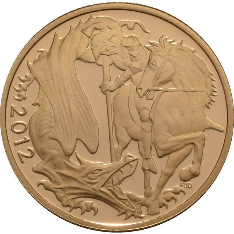 Золотая монета Великобритании «Полсоверена» 2012 г.в., 3.66 г чистого золота (проба 0.917)