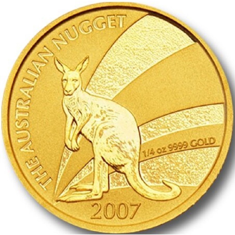 Золотая инвестиционная монета Австралии - Кенгуру 2007 г.в. 1/4 унции чистого золота (проба 0,9999)