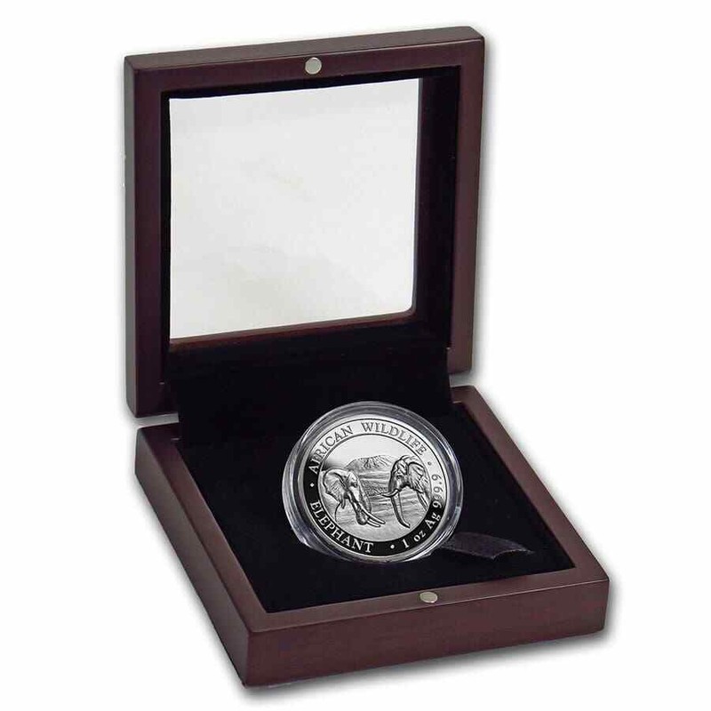 Серебряная монета Сомали «Слон» (высокий рельеф), 2020 г.в., 31.1 г чистого серебра (проба 0.9999)