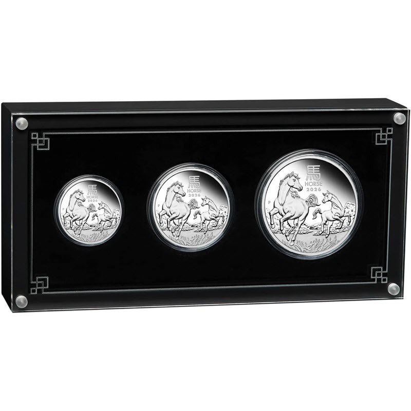 Набор из 3-х серебряных монет Австралии 