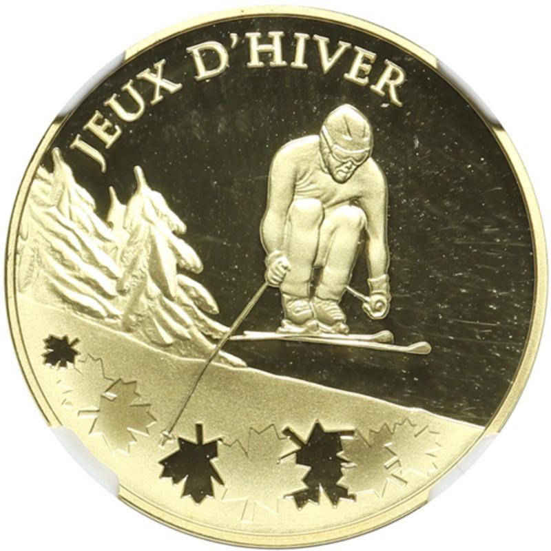 Золотая монета Франции "Олимпиада в Ванкувере" 2009 г.в., 7.77 г чистого золота (проба 0.920)